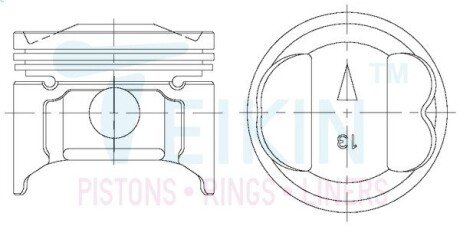 Поршни стандарт (STD) (к-кт на мотор) Mitsubishi 4G13-III TEIKIN 43652STD