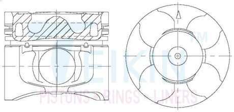 Поршни +0.50mm (к-кт на мотор) 4D56T Mitsubishi L200/Pajero Sport TEIKIN 43678050