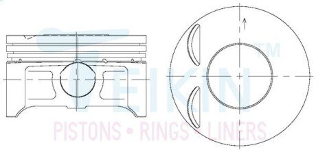 Поршни ремонт +1.00mm (к-кт на мотор) 4B11 Mitsubishi Outlander, ASX, Lancer, Galant TEIKIN 43692100