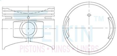 Поршни ремонт (+0.50мм) (к-кт на мотор) Nissan E15 TEIKIN 44125050