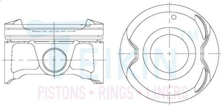 Поршни +0.50mm (к-кт на мотор) Nissan QR25DE X-Trail, Rogue, Teana TEIKIN 44349050