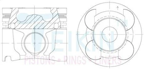Поршні +0.50mm (к-кт на двигун) YD25DDTI Nissan Pathfinder, Navara TEIKIN 44684AG050