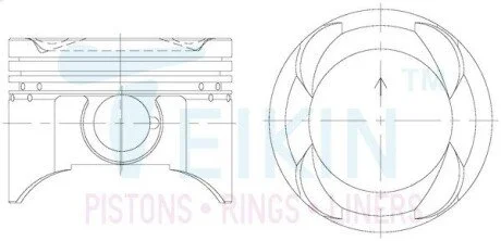 Поршни ремонт (+0.25мм) (к-кт на мотор) Suzuki G16KV, G16B (16v) TEIKIN 45124025