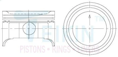 Поршни +0.50mm (к-кт на мотор) H27 Suzuki Grand Vitara XL7 (JA627) TEIKIN 45137050