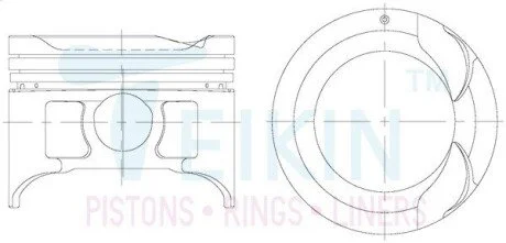 Поршни ремонт (+0.50мм) (к-кт на мотор) Suzuki M15A TEIKIN 45143050