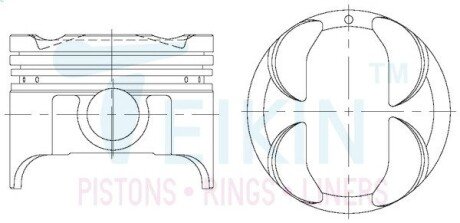 Поршни стандарт (STD) (к-кт на мотор) Suzuki G13BB 16V TEIKIN 45653STD