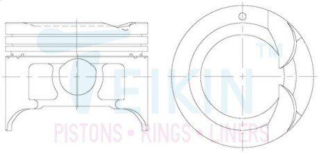 Поршні двигуна +0,50mm, к-кт на двигун Suzuki M13A Jimny,Liana,Swift TEIKIN 45656050