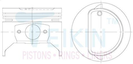 Поршни стандарт (STD) (к-кт на мотор) Toyota 2Y TEIKIN 46119STD