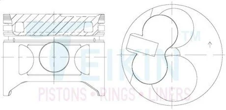Поршни ремонт +0.50mm(к-кт на мотор) Toyota 5L 3.0 diesel TEIKIN 46273AG050 (фото 1)