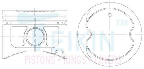 Поршні ремонт (+0.50мм) (к-кт на двигун)) Toyota 1FZ-FE TEIKIN 46282050 (фото 1)