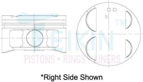 Поршни ремонт +0.25mm (к-кт на мотор) 1MZ-FE Avalon, Camry, Solara TEIKIN 46288025