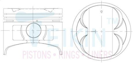 Поршні стандарт (STD) (к-кт на мотор) Toyota 4AGELC TEIKIN 46310STD