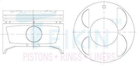 Поршни ремонт (+0.25мм) (к-кт на мотор) Toyota 5A-FE NEW TEIKIN 46347025