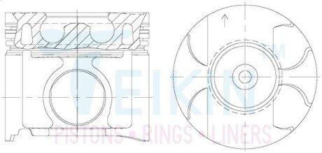 Поршни ремонт +1.00mm (к-кт на мотор) 2KD-FTV Toyota Hilux, Fortuner TEIKIN 46348AG100