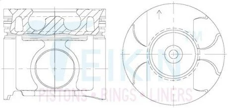 Поршни STD (к-кт на мотор) 2KD-FTV Toyota Hilux, Fortuner TEIKIN 46348AGSTD