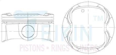 Поршні ремонт +1.00mm (к-кт на двигун) 2GR-FE 3,5L Toyota Camry, RAV-4, Venza, Lexus ES350 TEIKIN 46363100