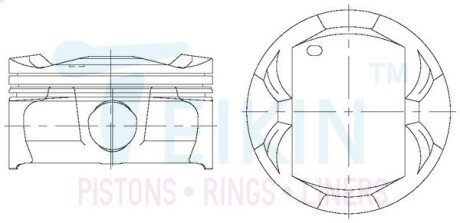 Поршни ремонт (+0.50мм) (к-кт на мотор) Toyota 1UR-FE 4.6L Lexus GX460, TLC200, Tundra TEIKIN 46399050