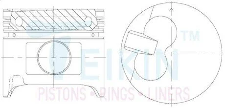 Поршни стандарт (STD) (к-кт на мотор) Toyota 2LT LATE Alfin Gallery TEIKIN 46600AGSTD