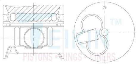 Поршни стандарт (STD) (к-кт на мотор) Toyota 3C Alfin TEIKIN 46629ASTD