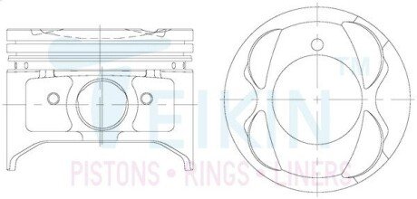 Поршни стандарт (STD) (к-кт на мотор) Toyota 3SFE-IV TEIKIN 46667STD