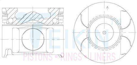 Поршни стандарт (STD) (к-кт на мотор) Toyota 1KD-FTV Alfin Gallery TEIKIN 46675AGSTD