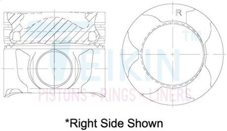 Поршни ремонт +0.25mm (к-кт на мотор) 1VD-FTV 4,5 diesel Land Cruiser 200, Lexus LX450D TEIKIN 46691AG025