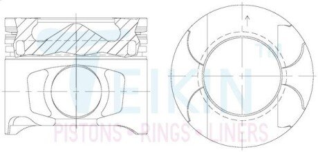 Поршни +0.50mm (к-кт на мотор) 1KD-FTV Fortuner, Hilux, Land Cruiser TEIKIN 46698AG050