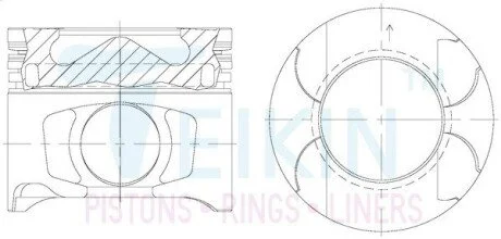 Поршни +0.50mm (к-кт на мотор) 1KD-FTV Fortuner, Hilux, Land Cruiser TEIKIN 46698AG050