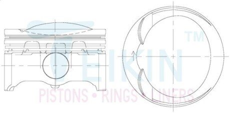 Поршні +0.50mm (к-кт на двигун) Volkswagen Audi Seat Skoda BZB/BYJ/BYT/CABA/CABB/CABD/CEAA/CGYA TEIKIN 48218A050