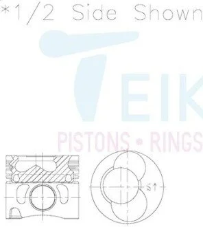Поршни ремонт +0.50мм(1-2 цил + 3-4 цил) к-кт на мотор VW 1,9TDI TEIKIN 48226AG050