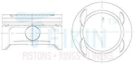 Поршні +0.50mm (к-кт на двигун) G4KE 2.4L Hyundai Sonata, Kia Magentis TEIKIN 51135050