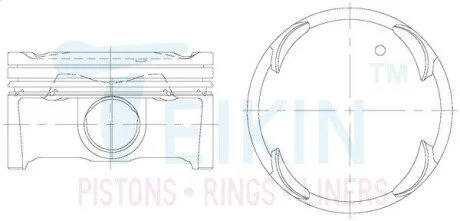 Поршни ремонт (+0.25мм) (к-кт на мотор) Hyundai/KIA 2.0L G4NA TEIKIN 51148025
