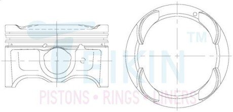 Поршни ремонт (+0.50мм) (к-кт на мотор) 1,25L Picanto, I10, I20 TEIKIN 51156050