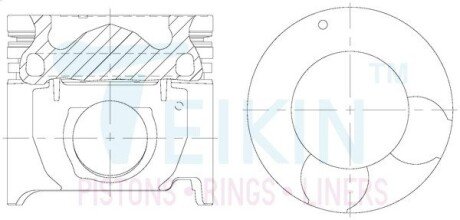 Поршни +0.50mm (к-кт на мотор) D4CB Hiundai H1, Kia Sorento TEIKIN 51603AG050