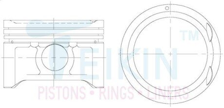 Поршни ремонт (+0.50мм) (к-кт на мотор) Kia Rio DC TEIKIN 52102050