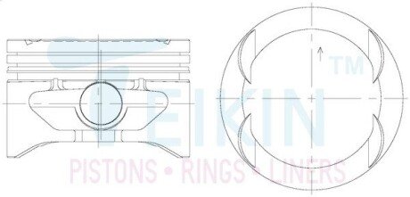 Поршни +0.50mm (к-кт на мотор) Opel X16XE, X16XEL TEIKIN 56603050