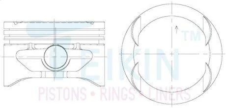 Поршні +0.50mm (к-кт на двигун) Opel X16XE, X16XEL TEIKIN 56603050