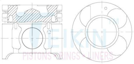 Поршни стандартные (комплект на мотор) Ssang Yong D20DT, D20T TEIKIN 69101AGSTD