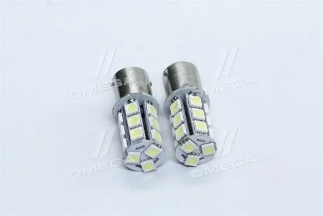 Лампа LED покажчиків поворотів і стоп-сигналів (18SMD) BA15S 12V WHITE 2шт. блістер <> TEMPEST TP-202S25-12V (фото 1)