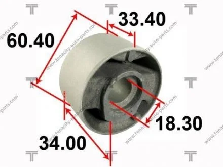 Сайлентблок переднього важеля передній L = R TENACITY AAMBM1005