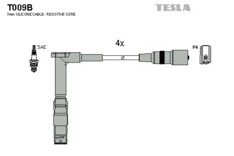 Проводавысоковольтные,комплект Mercedes-benz C-class (s202) 1.8 (96-00) TESLA T009B