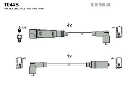 Дроти запалення, набір TESLA T044B