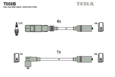 Комплект кабелiв запалювання TESLA T068B (фото 1)