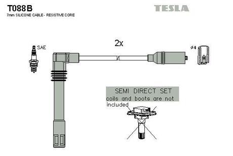 Комплект кабелiв запалювання TESLA T088B