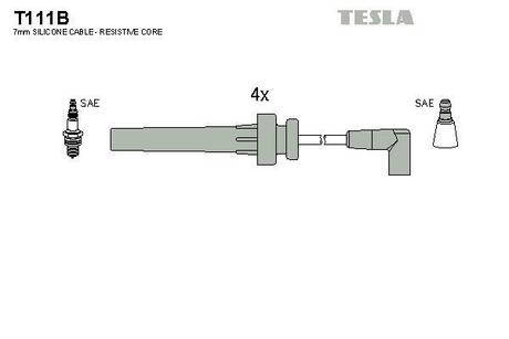 Комплект кабелiв запалювання TESLA T111B (фото 1)