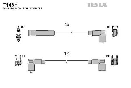 Комплект кабелiв запалювання TESLA T145H (фото 1)