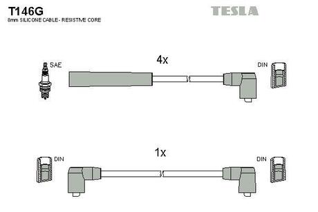 Комплект кабелiв запалювання TESLA T146G