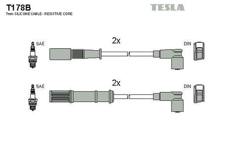 Комплект кабелiв запалювання TESLA T178B (фото 1)