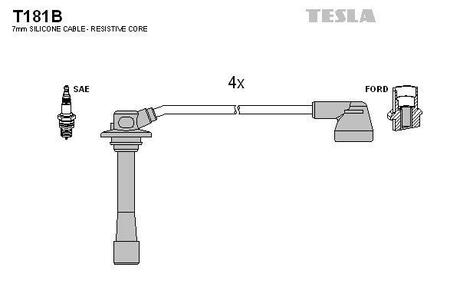Комплект кабелiв запалювання TESLA T181B (фото 1)