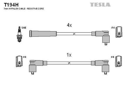 Комплект кабелiв запалювання TESLA T194H (фото 1)